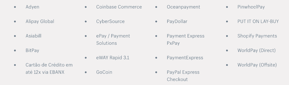 Shopify Singapore payment gateways